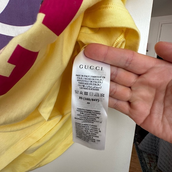 Oversized Yellow crewneck T-shirt from Gucci - Picture 4 of 5